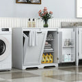 Laundry Room Cabinet Tilt-Out Hamper Adjustable Shelves Door-Mount Wire Basket Particle Board
