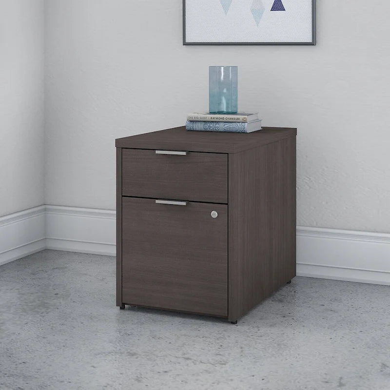 2 Drawer File Cabinet Pre-Assembled Box Drawer Lock Full Extension Slides Home Office