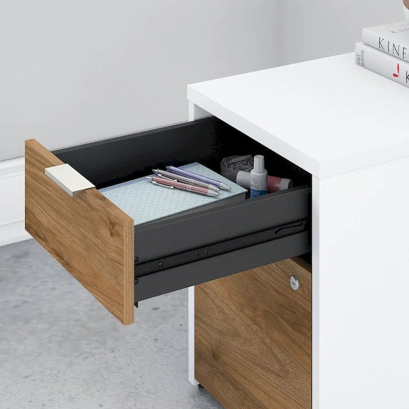 2 Drawer File Cabinet Pre-Assembled Box Drawer Lock Full Extension Slides Home Office
