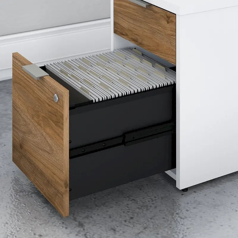 2 Drawer File Cabinet Pre-Assembled Box Drawer Lock Full Extension Slides Home Office