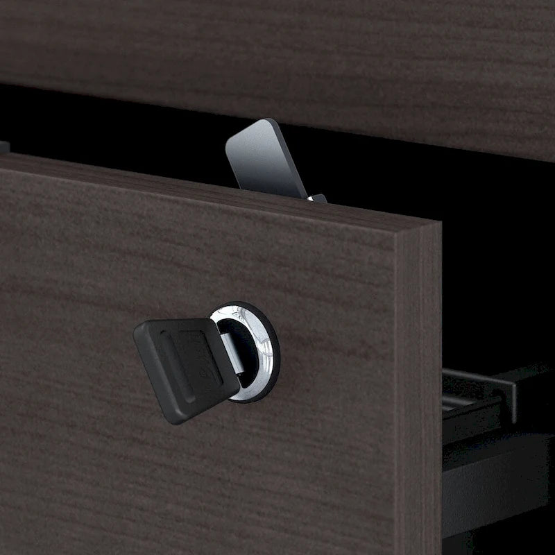 2 Drawer File Cabinet Pre-Assembled Box Drawer Lock Full Extension Slides Home Office