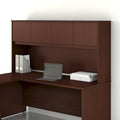 72W Office Desk Hutch 4 Door Laminate Storage Cabinet Wire Management Multiple Finishes