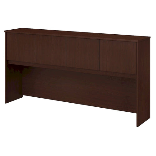 72W Office Desk Hutch 4 Door Laminate Storage Cabinet Wire Management Multiple Finishes