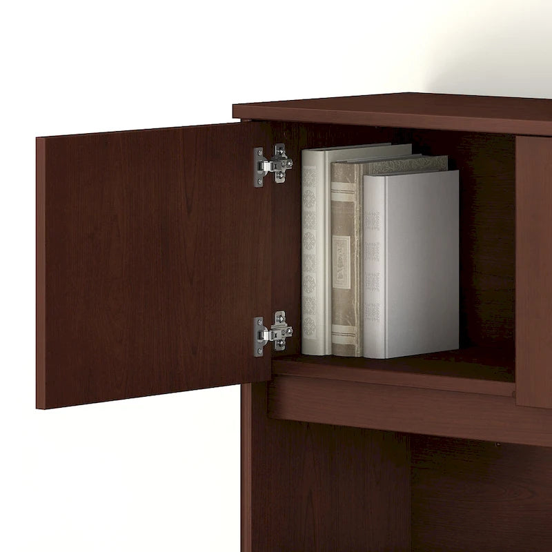 72W Office Desk Hutch 4 Door Laminate Storage Cabinet Wire Management Multiple Finishes