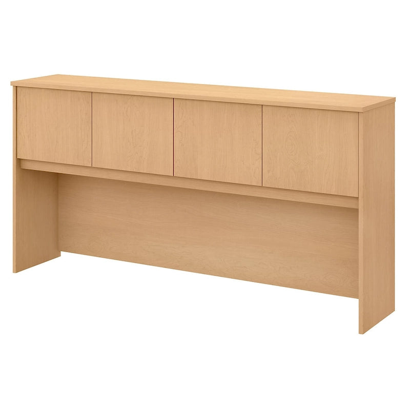 72W Office Desk Hutch 4 Door Laminate Storage Cabinet Wire Management Multiple Finishes