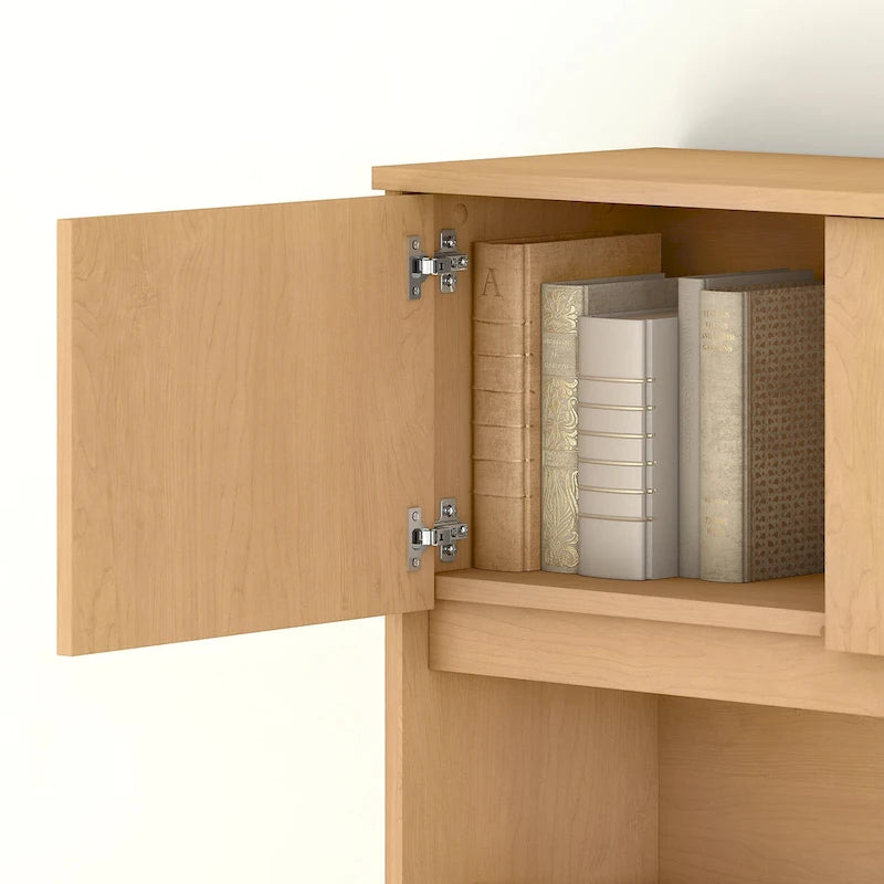 72W Office Desk Hutch 4 Door Laminate Storage Cabinet Wire Management Multiple Finishes