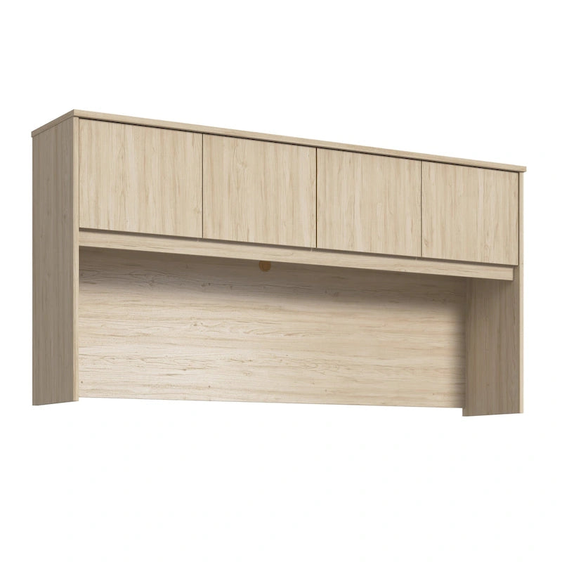 72W Office Desk Hutch 4 Door Laminate Storage Cabinet Wire Management Multiple Finishes