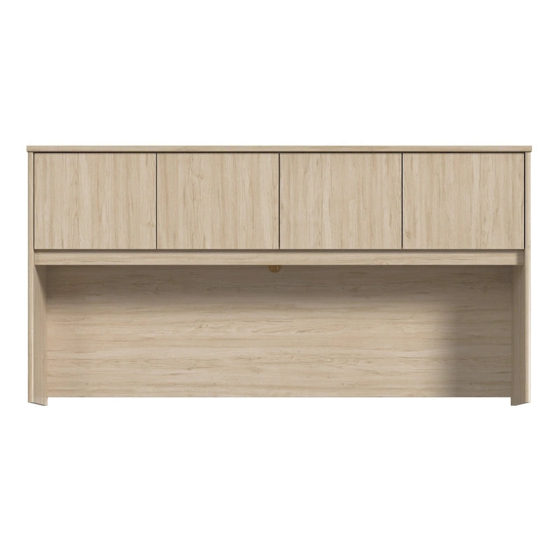72W Office Desk Hutch 4 Door Laminate Storage Cabinet Wire Management Multiple Finishes