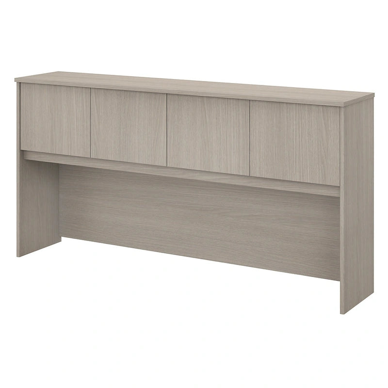 72W Office Desk Hutch 4 Door Laminate Storage Cabinet Wire Management Multiple Finishes