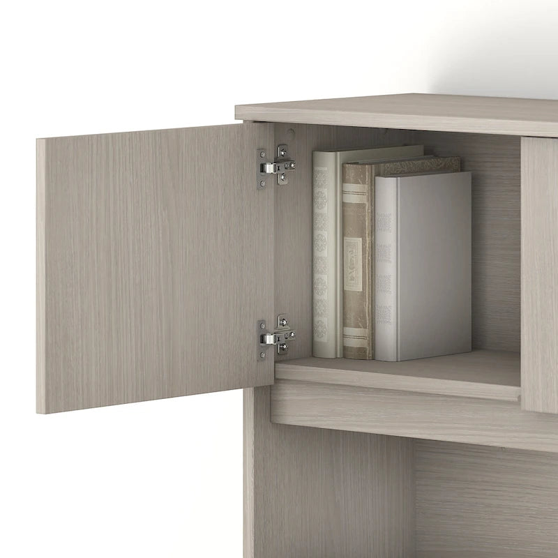 72W Office Desk Hutch 4 Door Laminate Storage Cabinet Wire Management Multiple Finishes