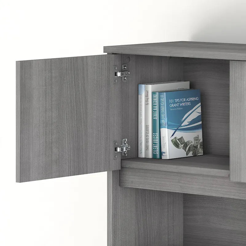 72W Office Desk Hutch 4 Door Laminate Storage Cabinet Wire Management Multiple Finishes