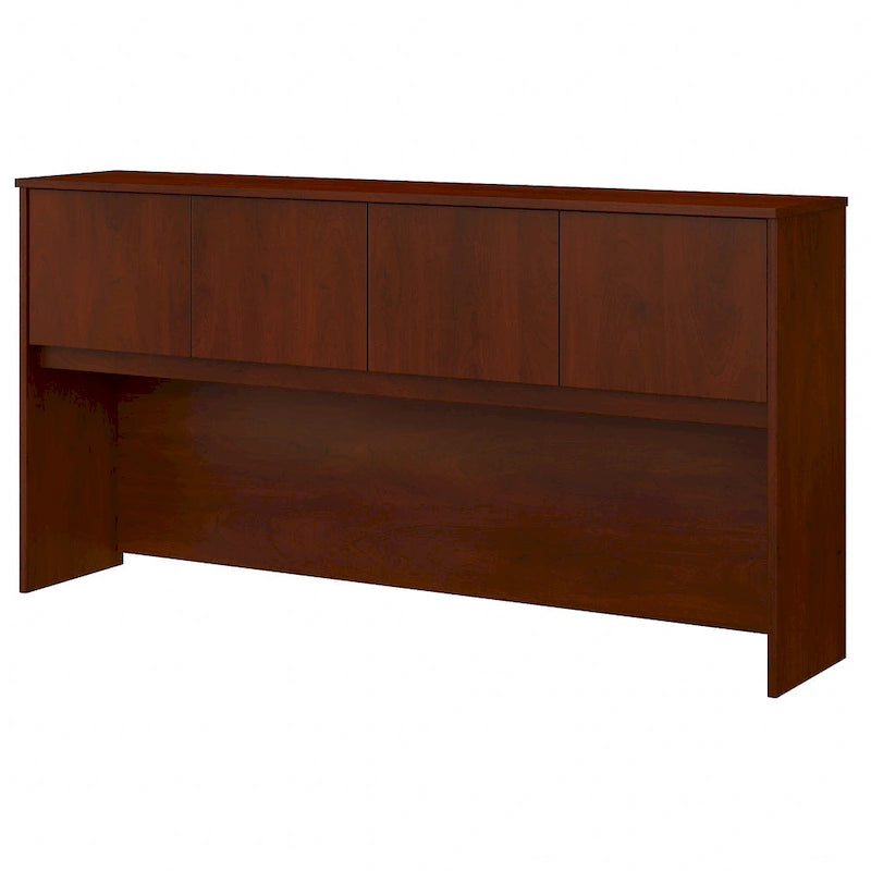 72W Office Desk Hutch 4 Door Laminate Storage Cabinet Wire Management Multiple Finishes