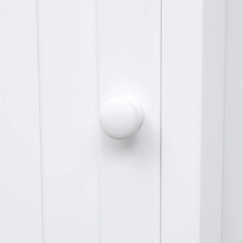Corner Bathroom Cabinet Single Door 2 Interior Shelves Ceramic Knob Moisture Resistant MDF