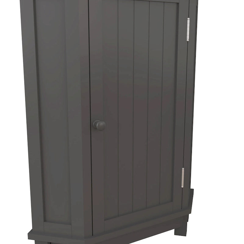 Corner Bathroom Cabinet Single Door 2 Interior Shelves Ceramic Knob Moisture Resistant MDF