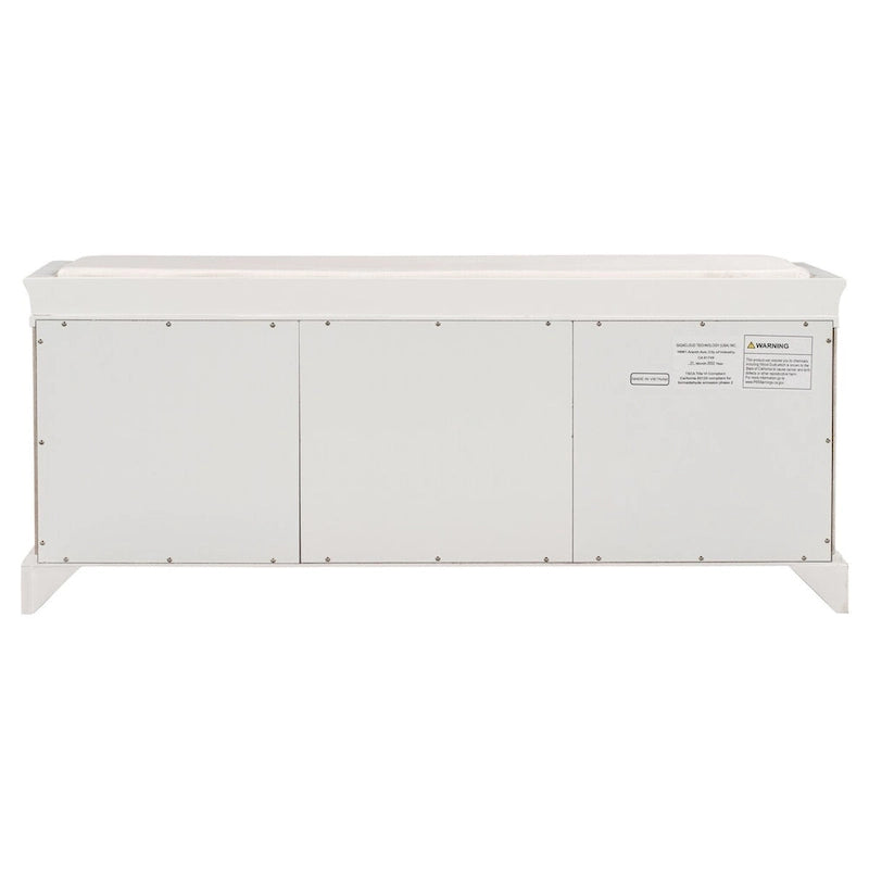 Entryway Storage Bench 2 Cabinet Doors 2 Drawers Removable Velvet Cushion Raised Panel Vintage