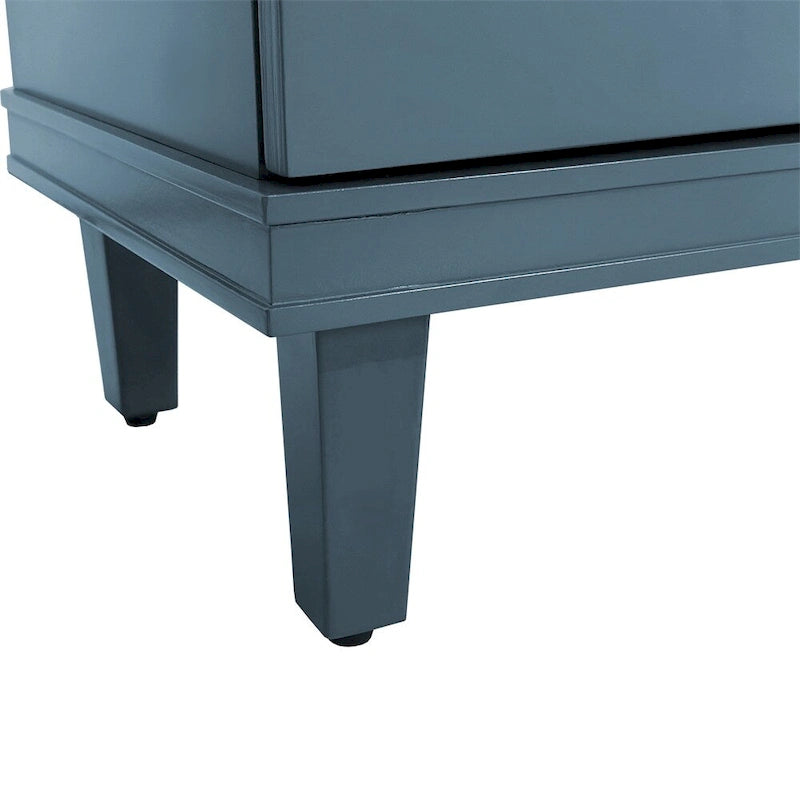 Wide Sideboard 4 Door Arched Fluted Panel Gold Handles Caster Wheels Adjustable Shelf MDF