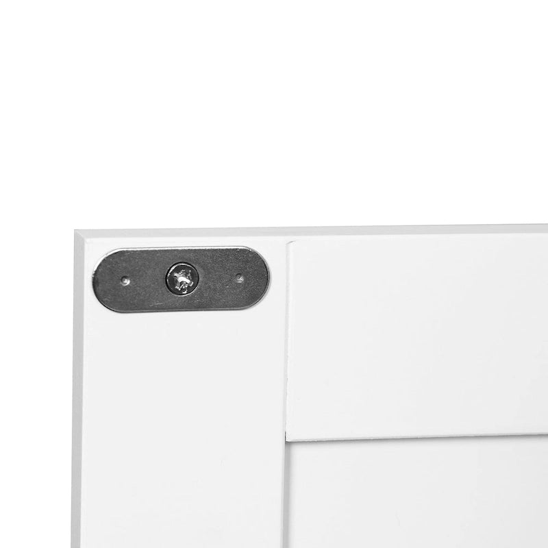 White Bathroom Floor Cabinet Double Door 3 Shelf Adjustable Waterproof MDF Freestanding